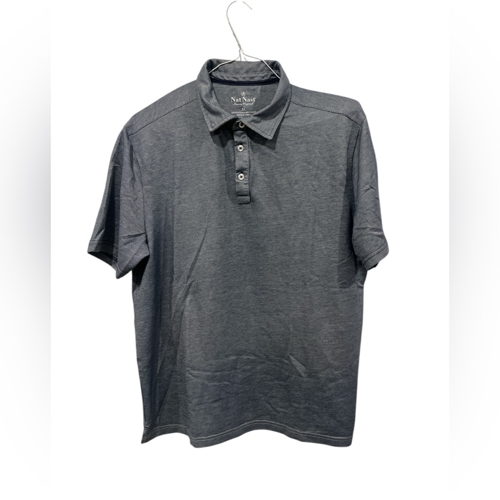 Nat Nast Luxury Originals Men’s Polo Shirt Size XL Polyester Cotton Blend‎ Grey